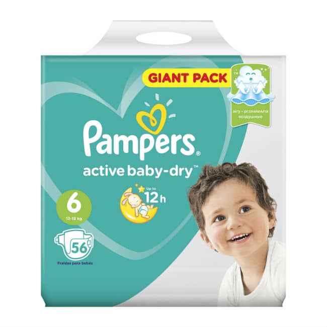 Подгузники "Рampers Active Baby Extra 6" 13-18 кг/56 шт.