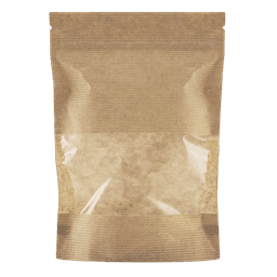 Пакет Дой-пак 105*150 "30+30" мм бумажный с окном 70 мм zip-lock КРАФТ