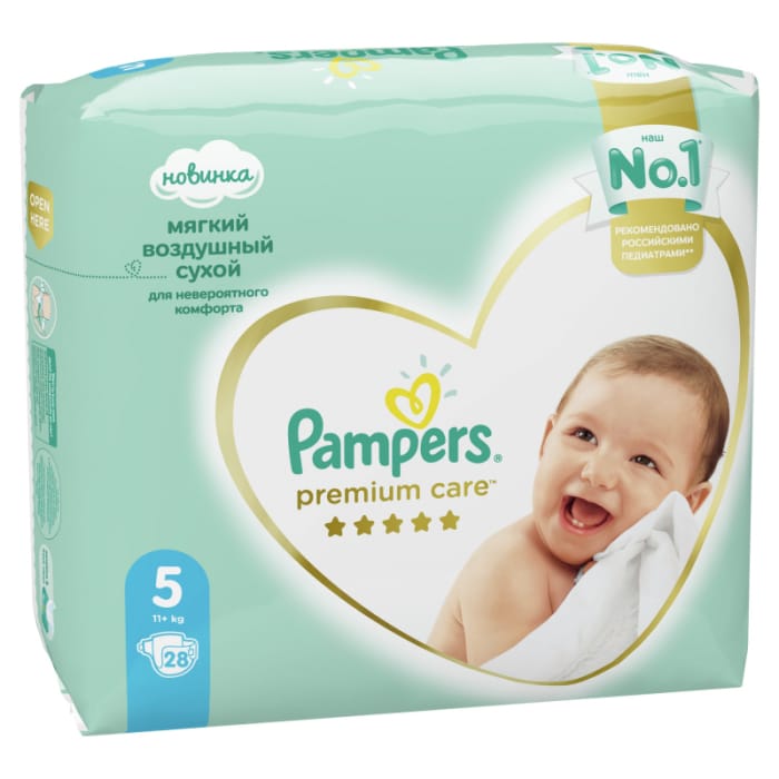 Подгузники "Pampers Premium Care" 5 Junior, 11-18 кг/28 шт. Подгузники "Pampers Premium Care" 5 Junior, 11-18 кг/28 шт.
