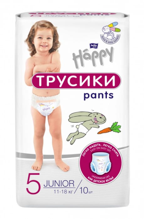 Подгузники-трусики для детей "Bella baby Happy" универсальный размер JUNIOR 11-18кг/ 40 шт. Подгузники-трусики для детей "Bella baby Happy" универсальный размер JUNIOR 11-18кг/ 40 шт.