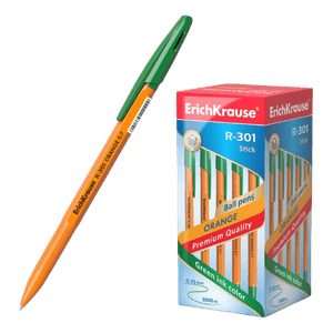 Ручка шариковая 0,7 мм ЗЕЛЕНАЯ, ErichKrause R-301 Orange Stick Ручка шариковая 0,7 мм ЗЕЛЕНАЯ, ErichKrause R-301 Orange Stick