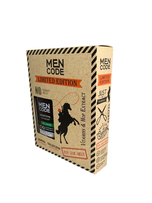 Подарочный набор "MEN CODE" LIMITED EDITION Гель для душа GREEN ELEMENTS + Шампунь MEN NATURE 300 мл Подарочный набор "MEN CODE" LIMITED EDITION Гель для душа GREEN ELEMENTS + Шампунь MEN NATURE 300 мл