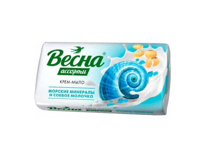 Мыло кусковое 90 г туалетное "Весна" ассорти, Морские минералы Мыло кусковое 90 г туалетное "Весна" ассорти, Морские минералы