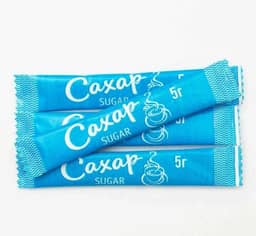 Сахар в стике 5г/10кг (2000 шт.кор), Голубой Сахар в стике 5г/10кг (2000 шт.кор), Голубой